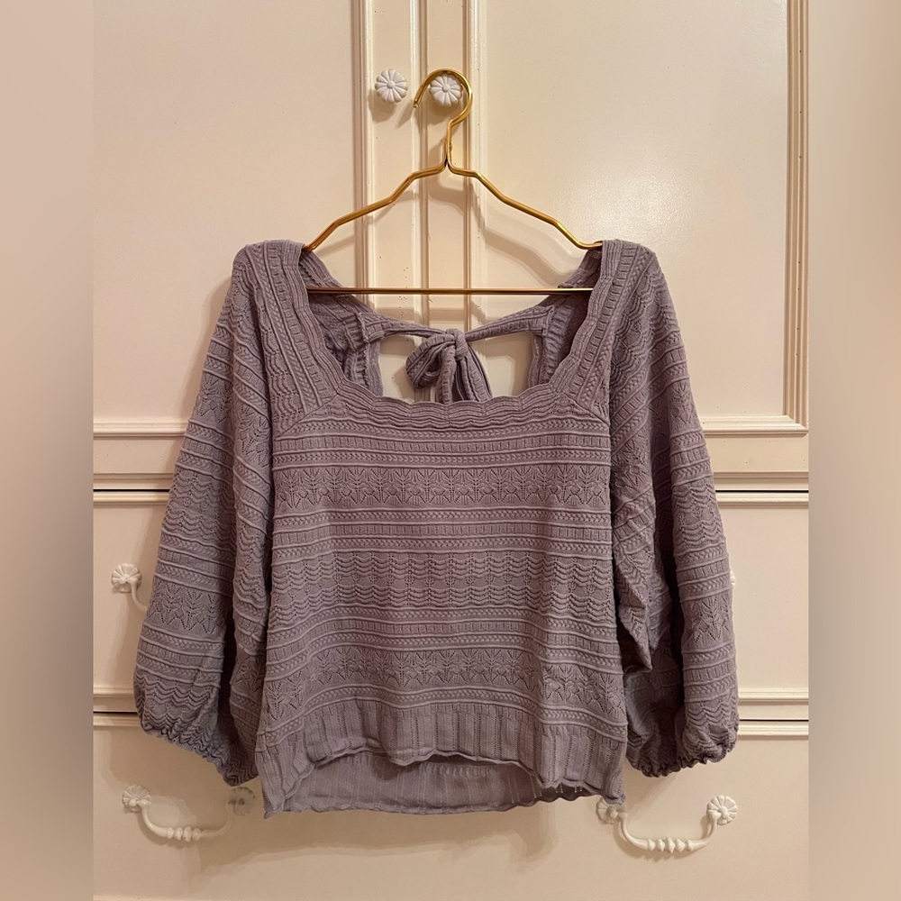 Saltwater Luxe gray knit top in size XL